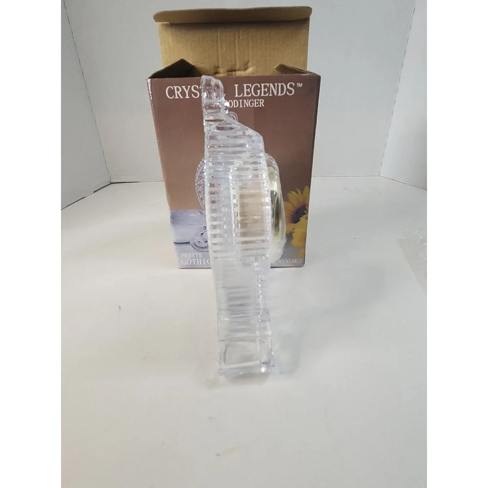 Vintage Godinger Crystal Legends Petite Gothic Clock 24% Lead Crystal Open Box